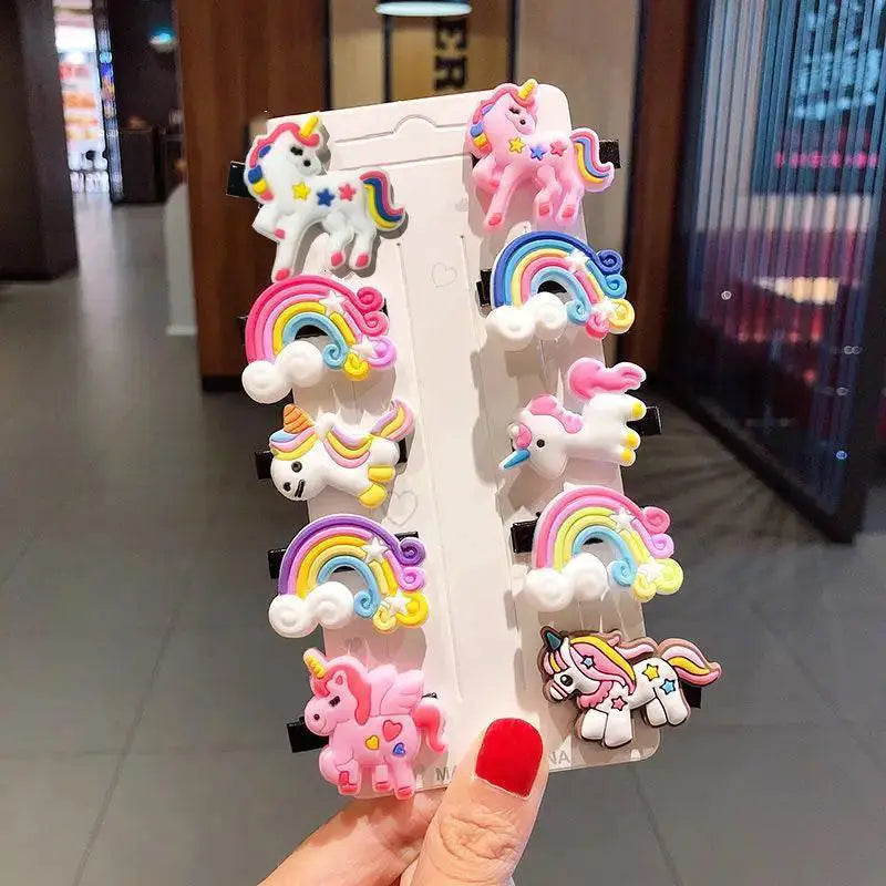Magical Unicorn Hair Clips For Girls With Ice Cream Designs