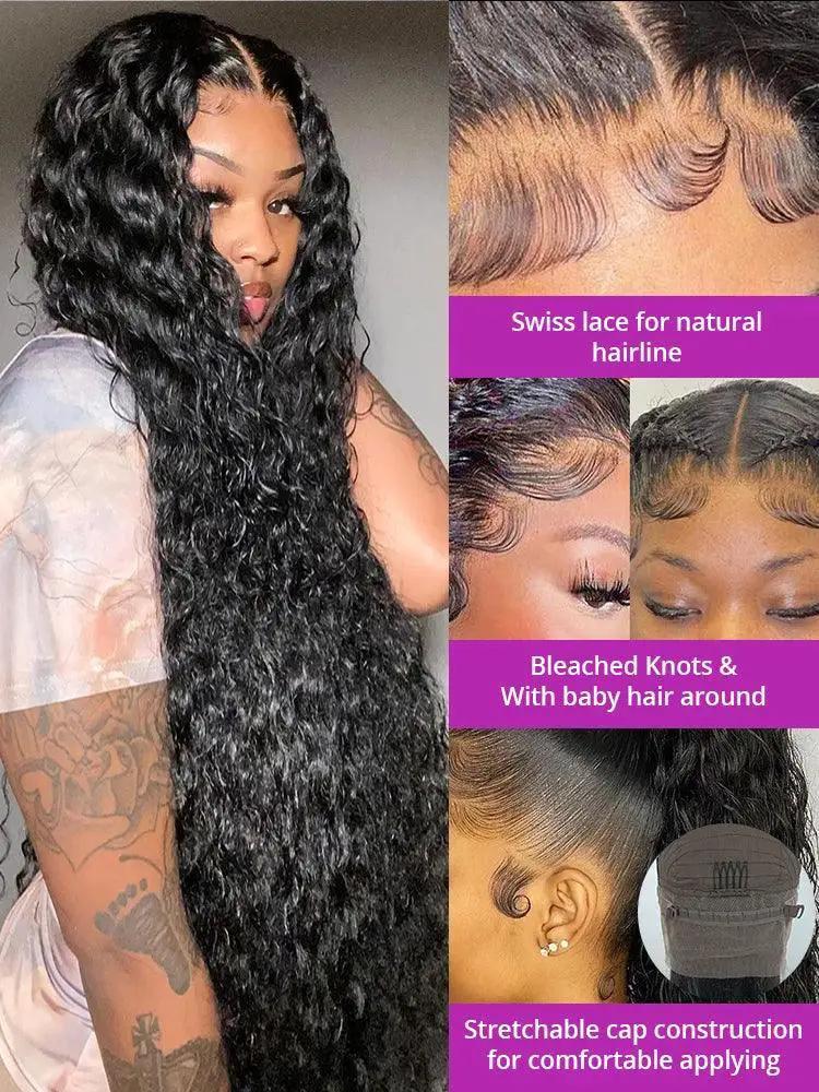40 Inch Brazilian Curly Deep Wave Lace Front Wig Remy Hair