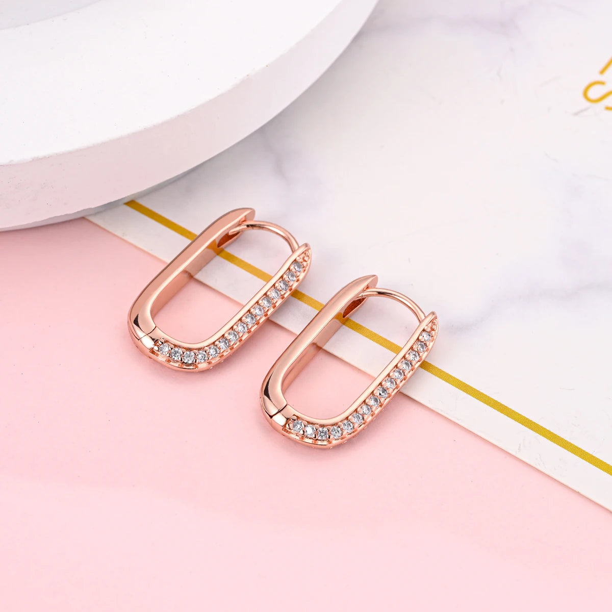 Silver Plated Earrings Rose Gold