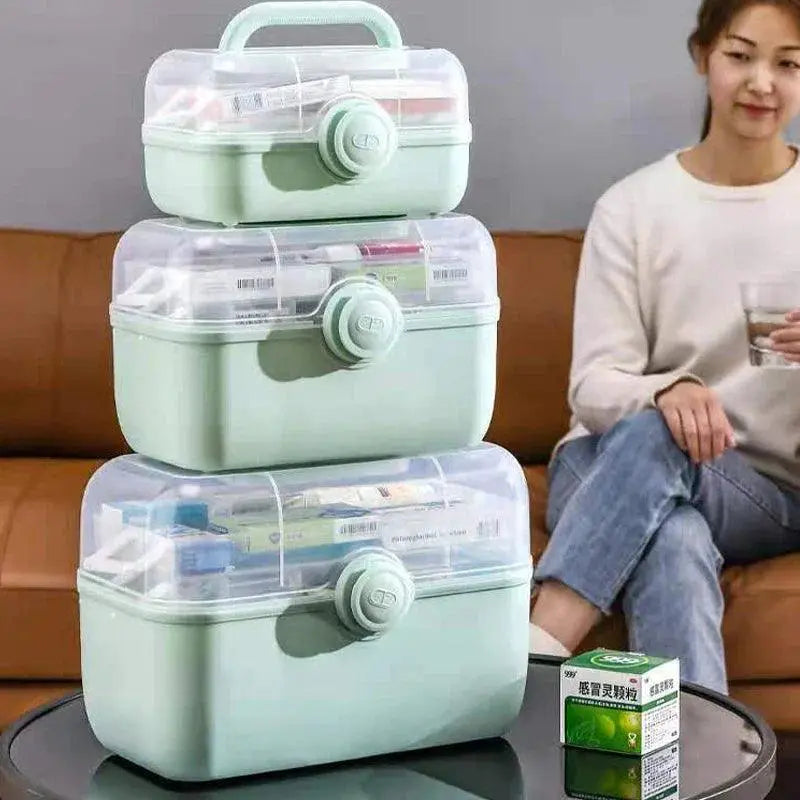 Family Medicine Organizer Box for First Aid Kit Storage