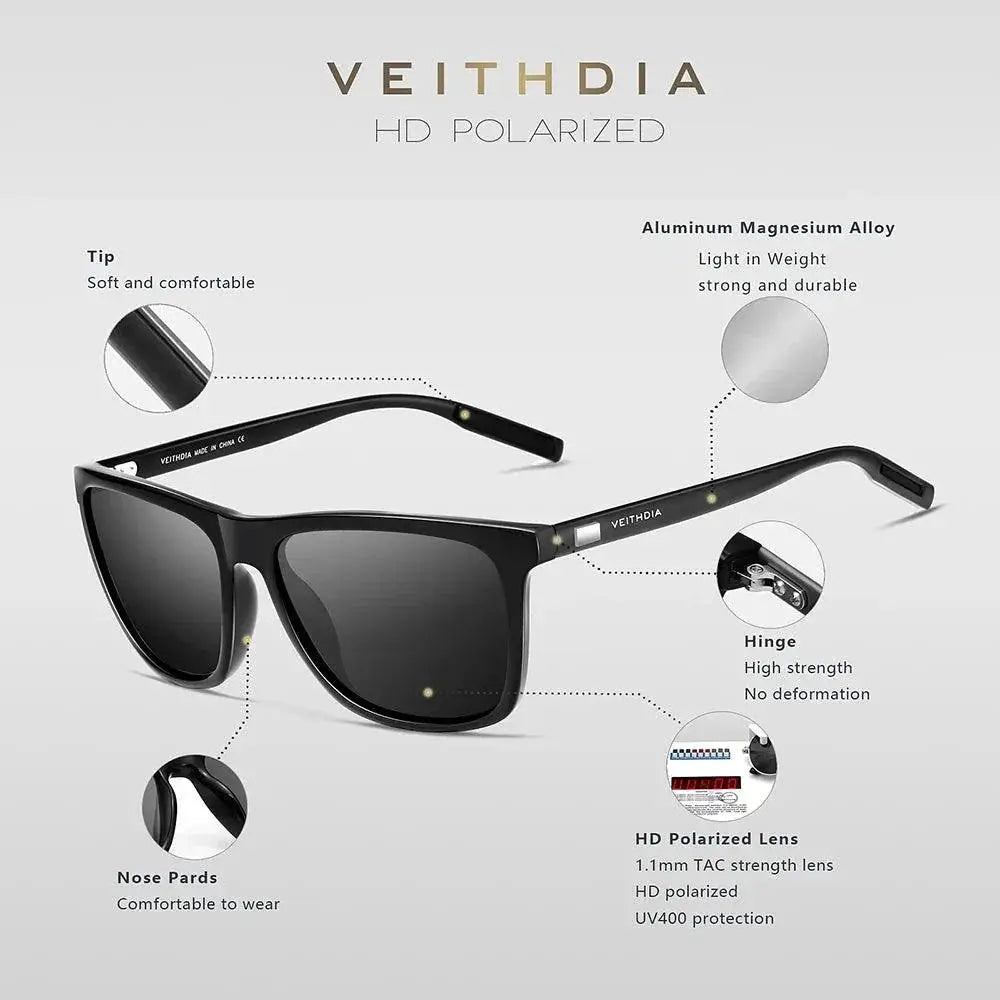 Unisex Retro Polarized Sunglasses With Aluminum TR90 Frame