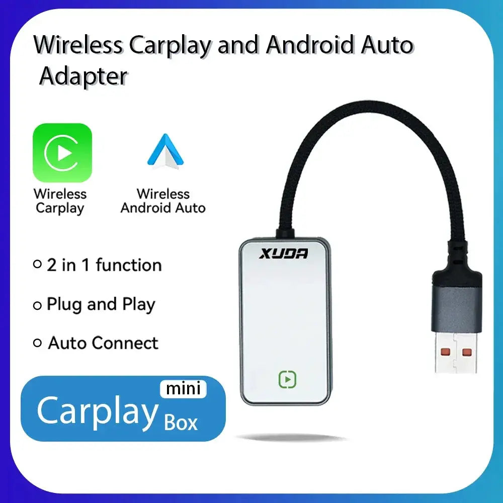 Wireless 2in1 CarPlay Android Auto Adapter Mini AI Box