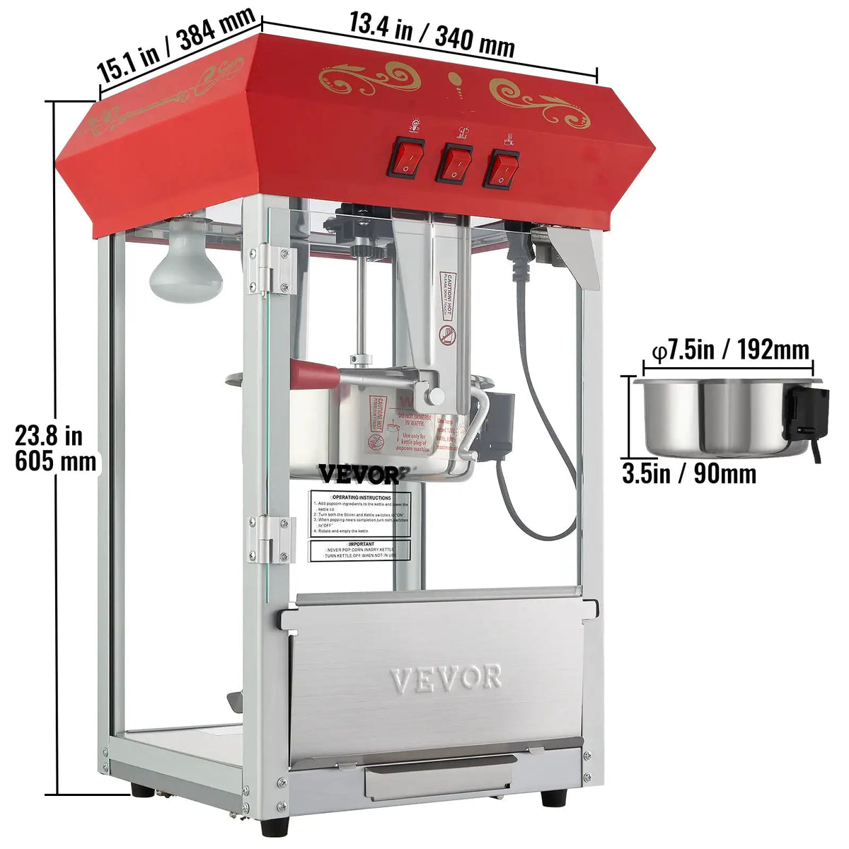 SucceBuy Electric Popcorn Maker Commercial Popper Machine — product view 7