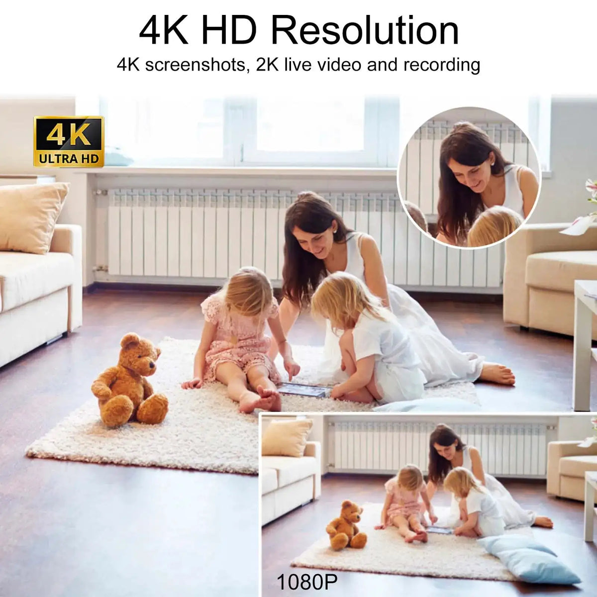 4K Smart Clock Camera with WiFi, Motion Detection, Night Vision, Remote Viewing, SD Card Storage – Home Security & Baby Monitor