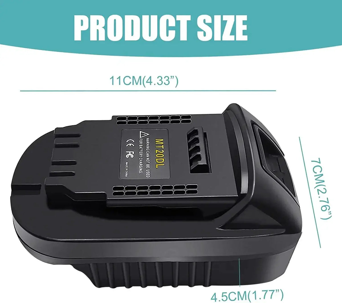 MT20DL Battery Adapter for Makita to DeWalt Tools