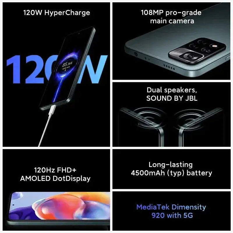 Redmi Note 11 Pro Plus 5G 6GB RAM 128GB 120W HyperCharge