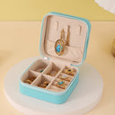 Portable Jewelry Storage Box Travel Organizer Case Leather
