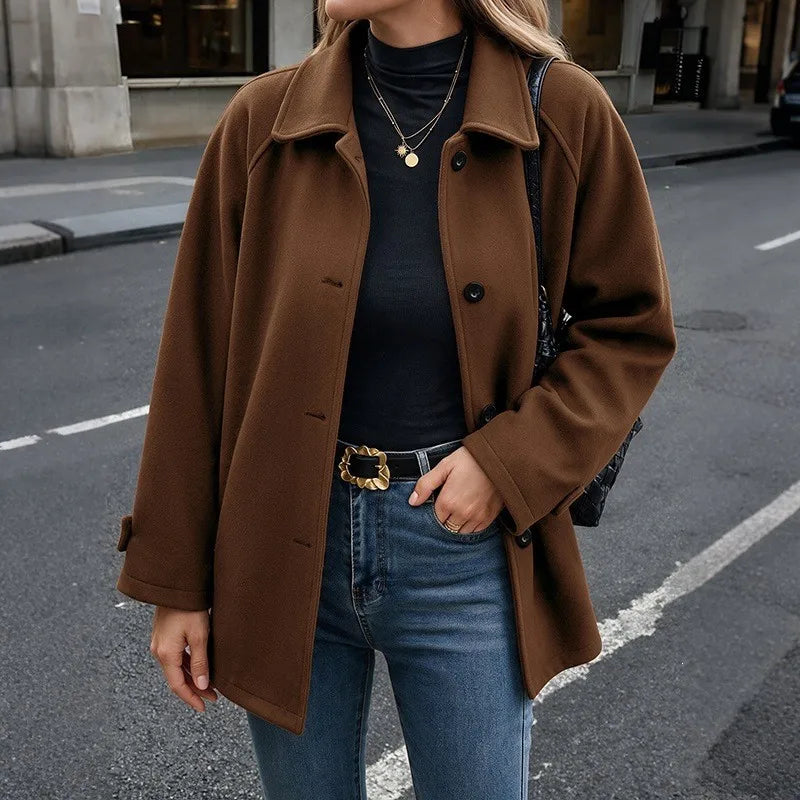 Thick Single Breasted Lapel Coat
