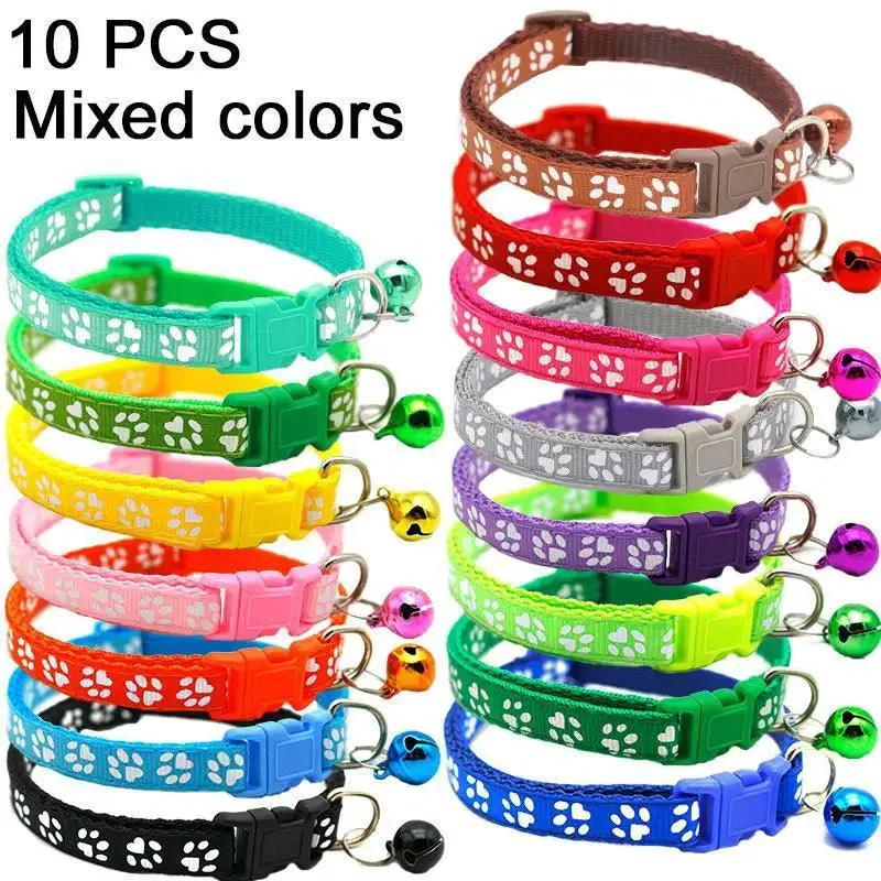 Colorful Bell Collar for Cat and Puppy Adjustable Necklace