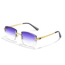 Unisex UV400 Rimless Square Sunglasses for Sun Protection