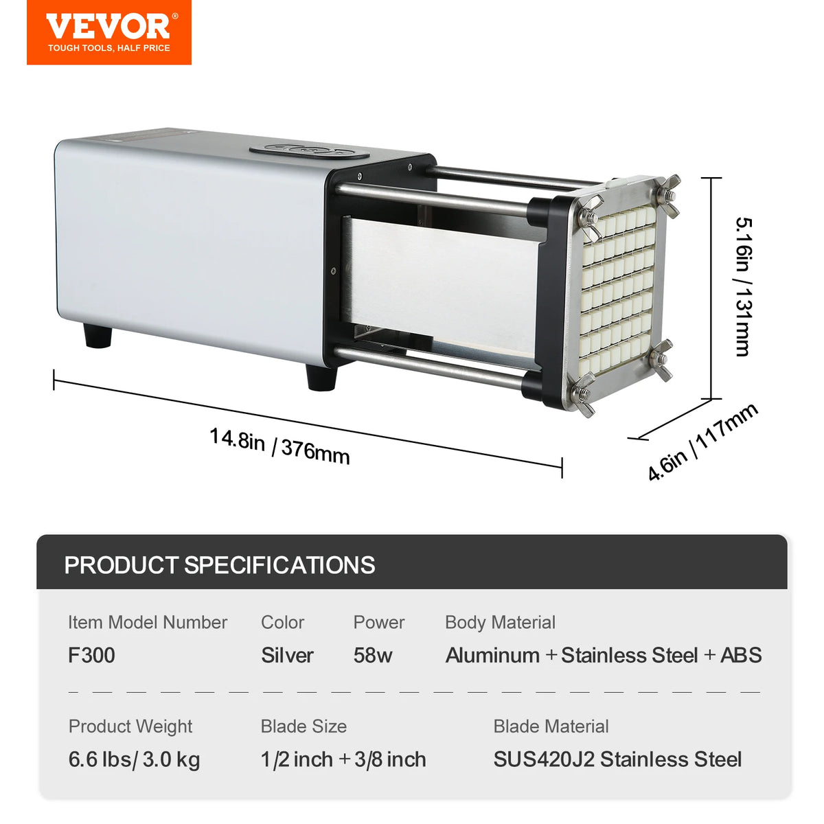 SucceBuy French Fry Cutter Potato Slicer Stainless Steel Blades — product view 7