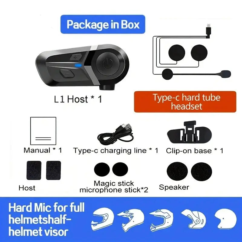 Bluetooth 5.3 Wireless Motorcycle Helmet Headset Hands-free Call Phone Motorcycle Waterproof Earphone Music Player Moto Helmet