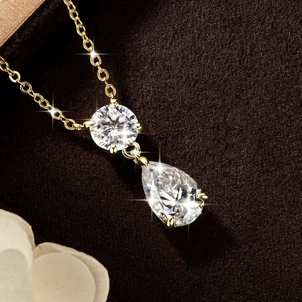 Pear Teardrop Moissanite Necklace Women — product image 10
