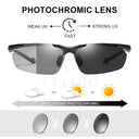 Men's Photochromic Polarized Rimless Sunglasses CLLOIO