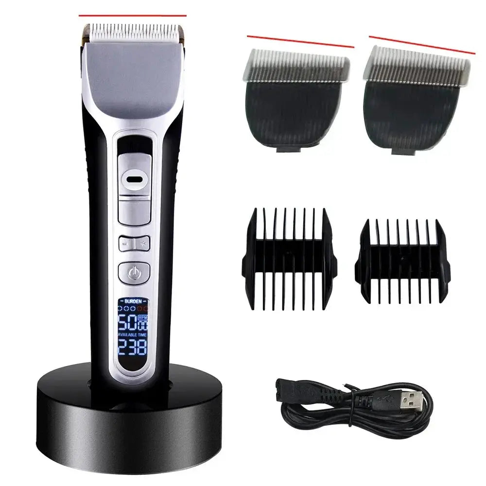 Professional Hair Clipper Titanium Ceramic Blade Trimmer