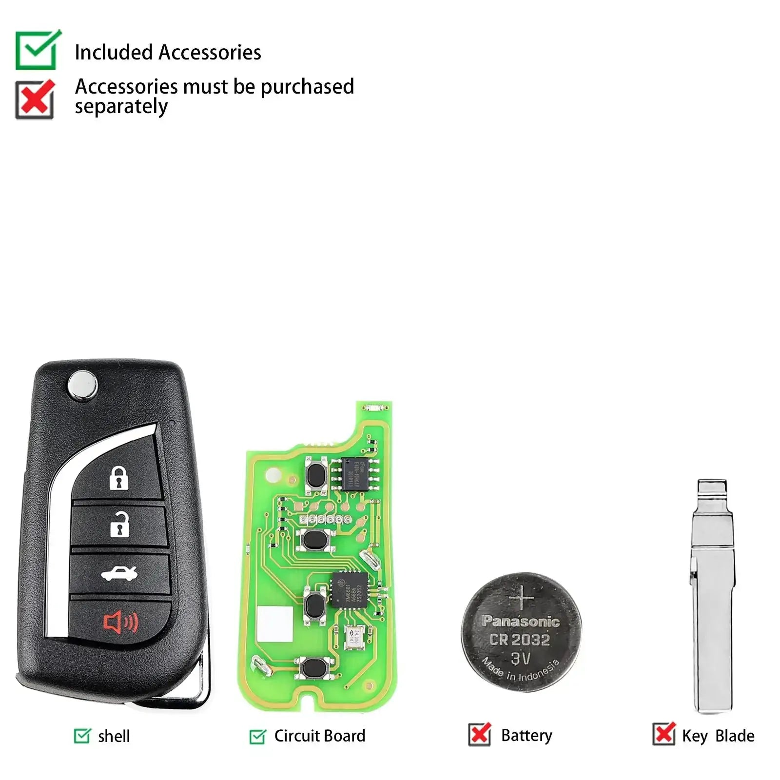 Xhorse XKTO10EN Wired Universal Remote Key Toyota 5 Pack