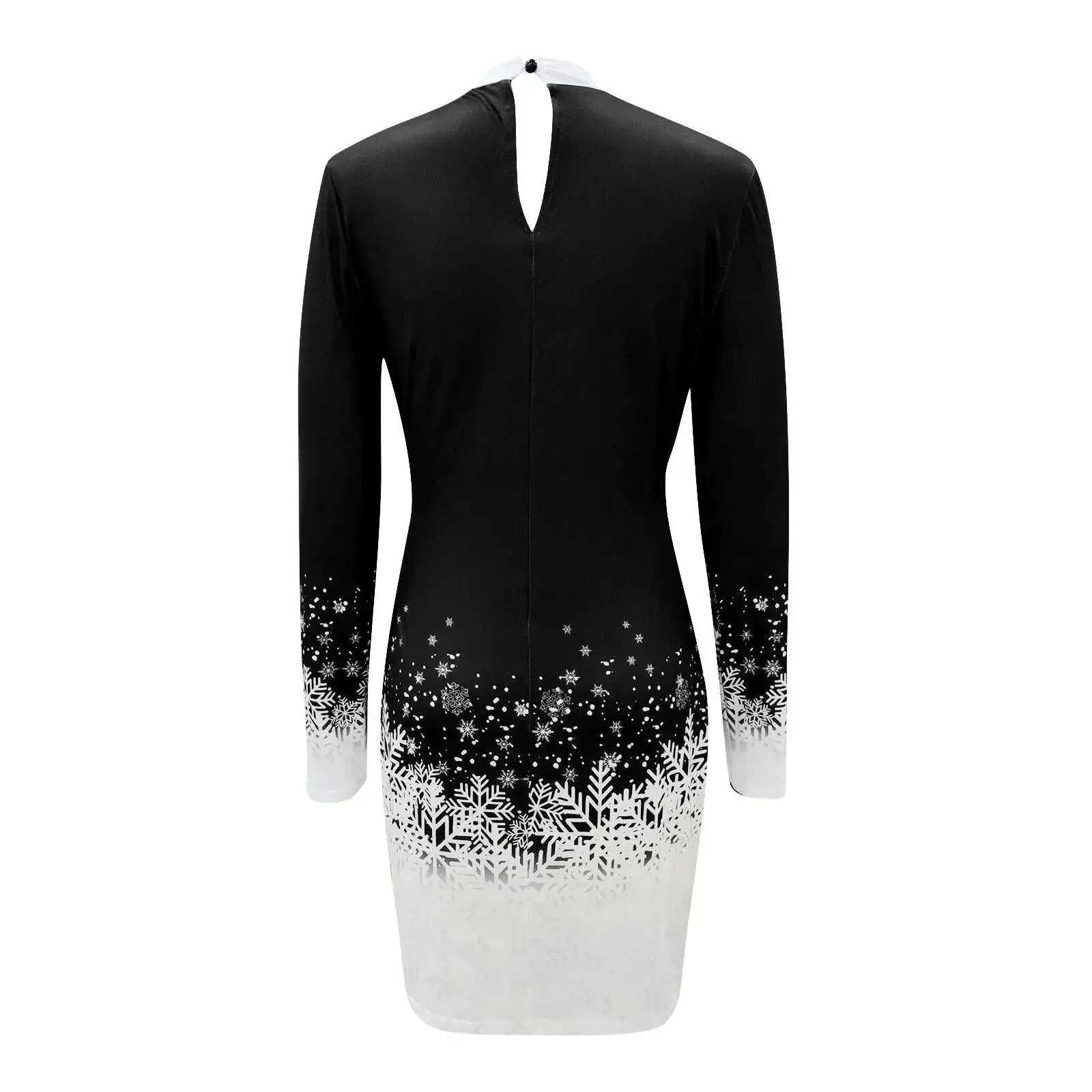 Chic Snowflake Bodycon Dress For Christmas Celebrations