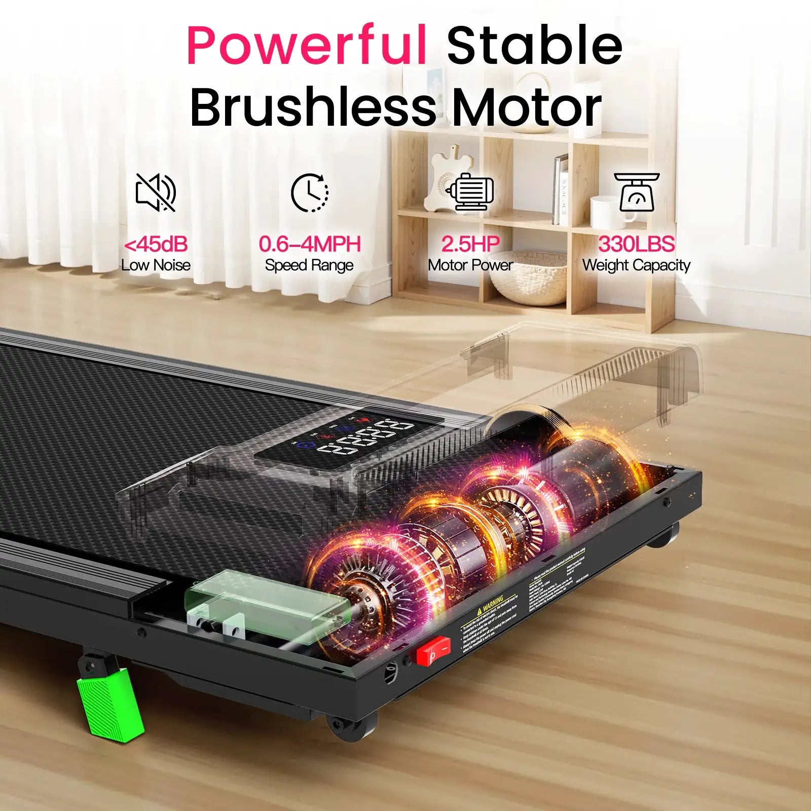 Portable Foldable Walking Pad with Incline LED Screen Under Desk Treadmill