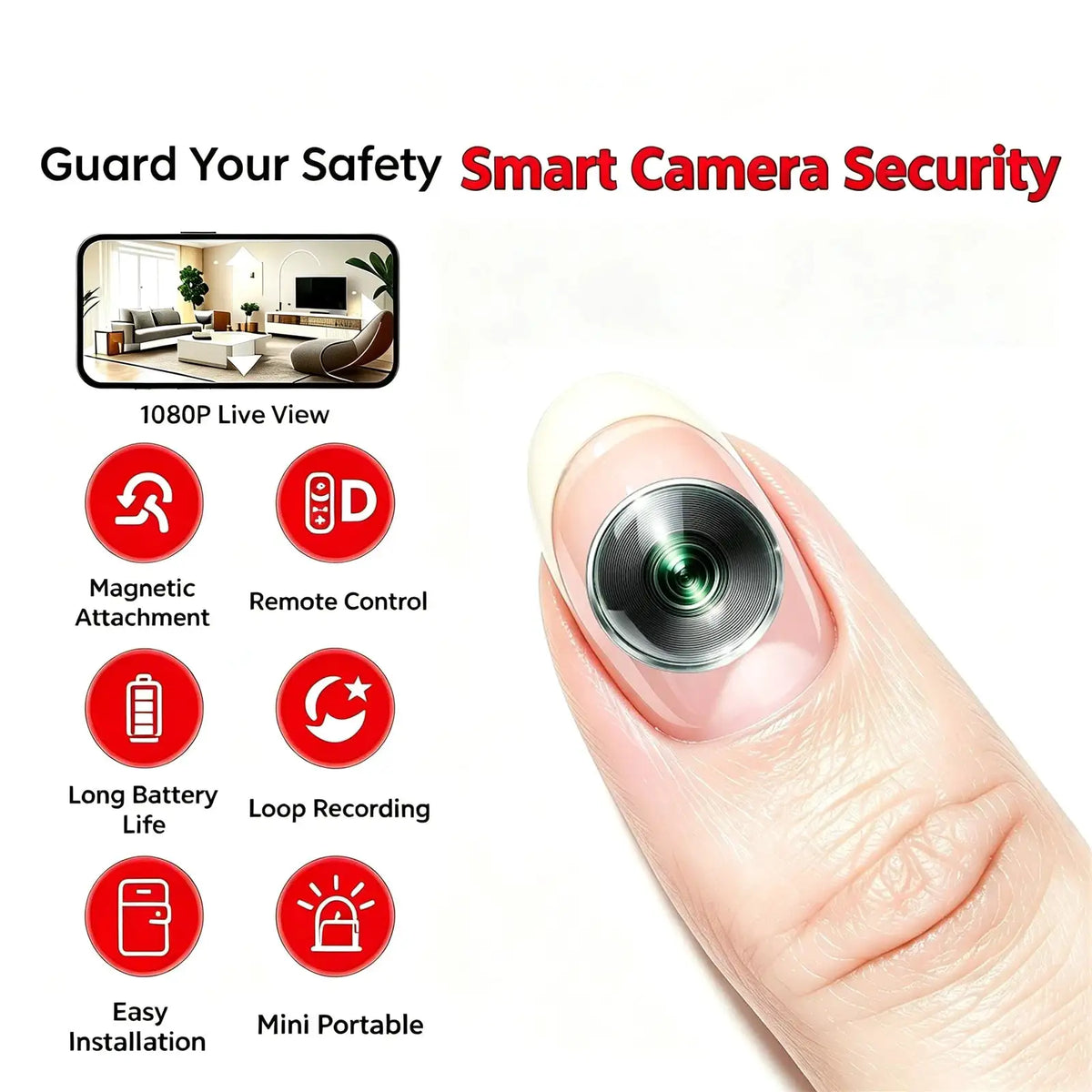 Mini WiFi HD Small Nanny Cam with Infrared Night B10 Camera,4K — product view 1