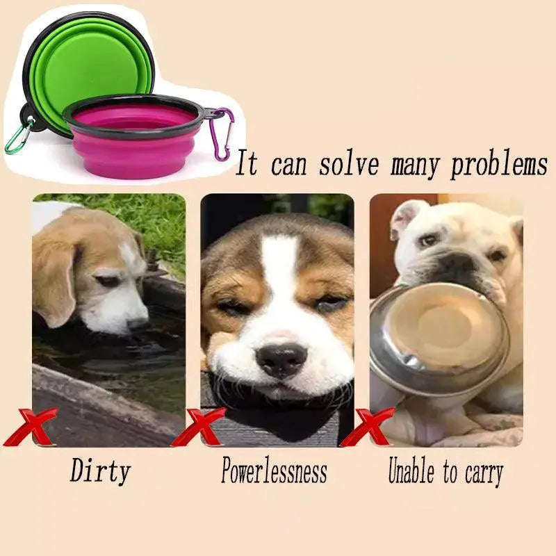 Portable Silicone Dog Bowl Soft Easy Clean Travel Feeder