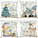 Snowflake Christmas Pillow Covers Set – 4 Decorative Cases
