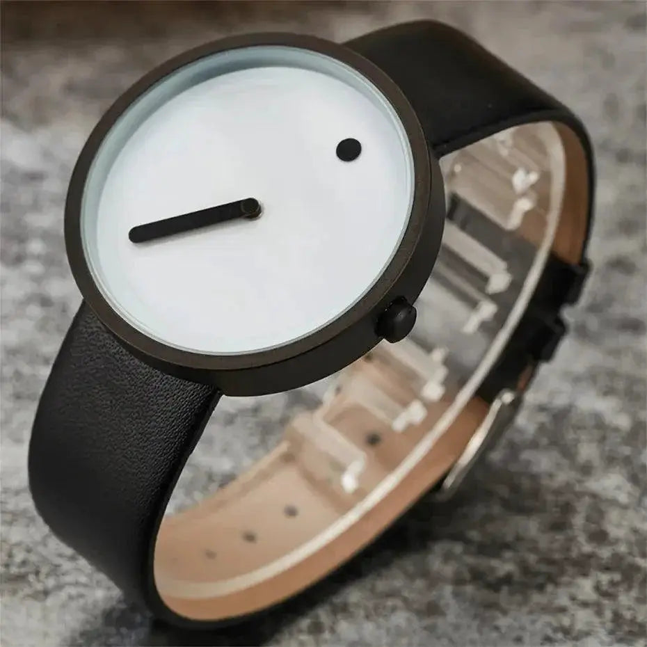 Dot Matrix Mens Watch Alloy Band Precision Quartz Timepiece