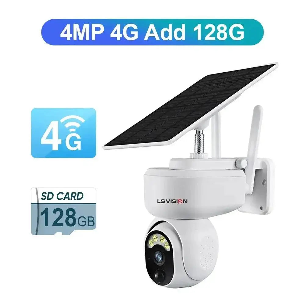 Solar Outdoor Security Camera for Stores — 4MP WIFI Add 128G - Variant 2