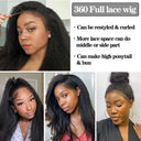 360 Lace Frontal Kinky Straight Human Hair Wig with Baby Hair