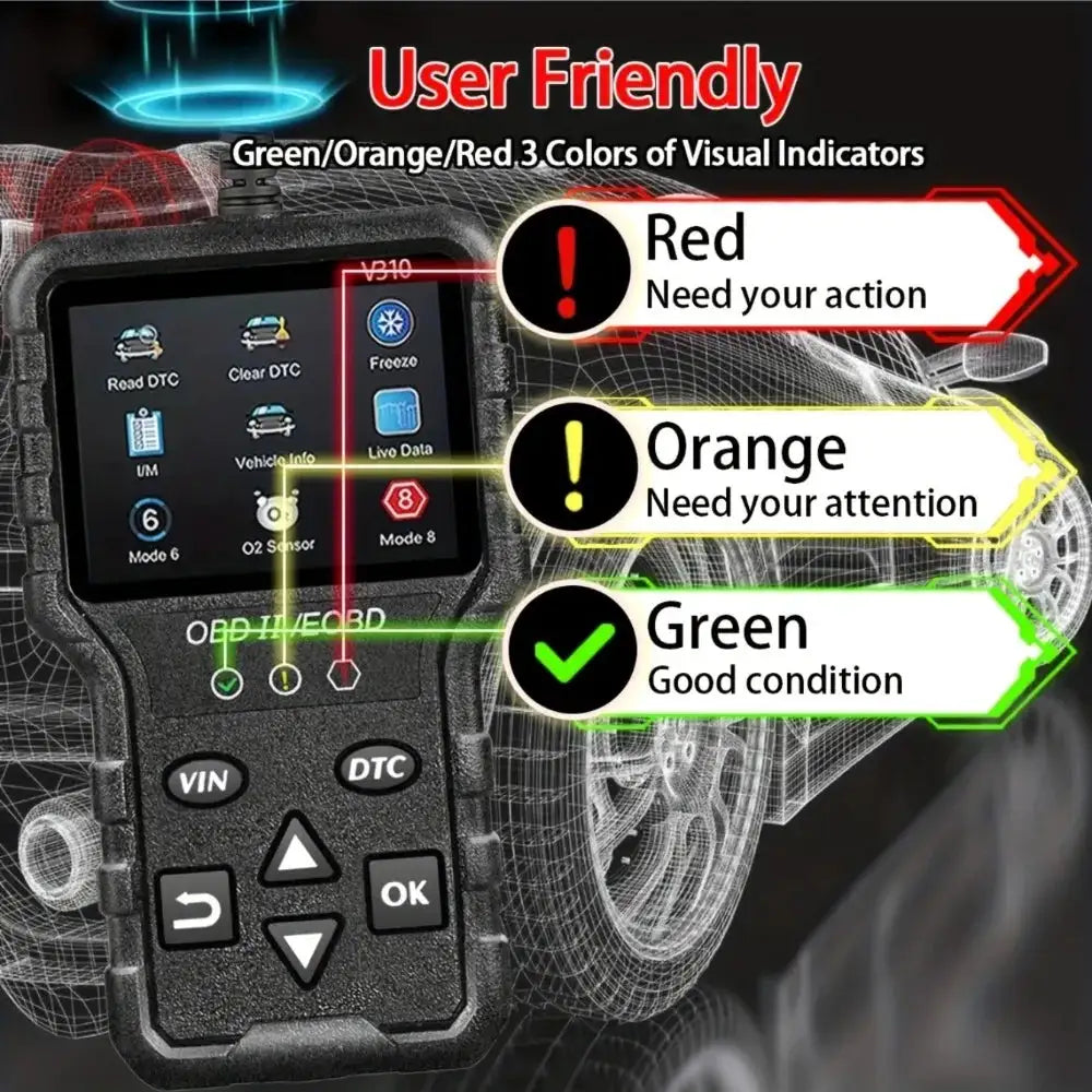 V310 OBD2 scanner diagnostic tool for real-time monitoring of compatible engine data for cars and trucks