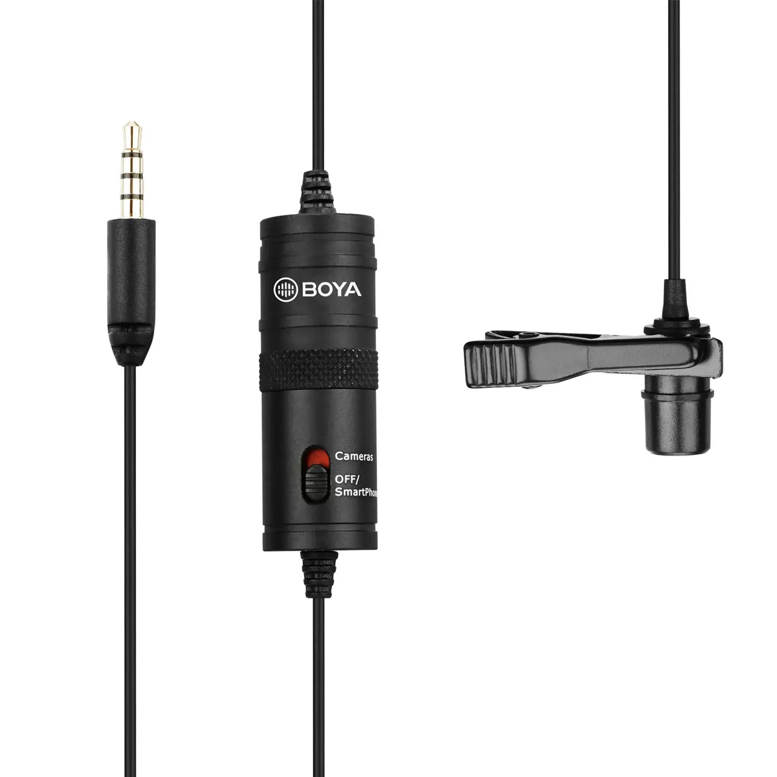 BOYA BY-M1 Omni-directional Lavalier Microphone Lapel Clip-on Condenser Mic with 3.5mm Plug for DSLR Camera Camcorder Smartphone