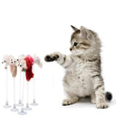 Interactive Feather Cat Toy Stick with Mini Bell Teaser