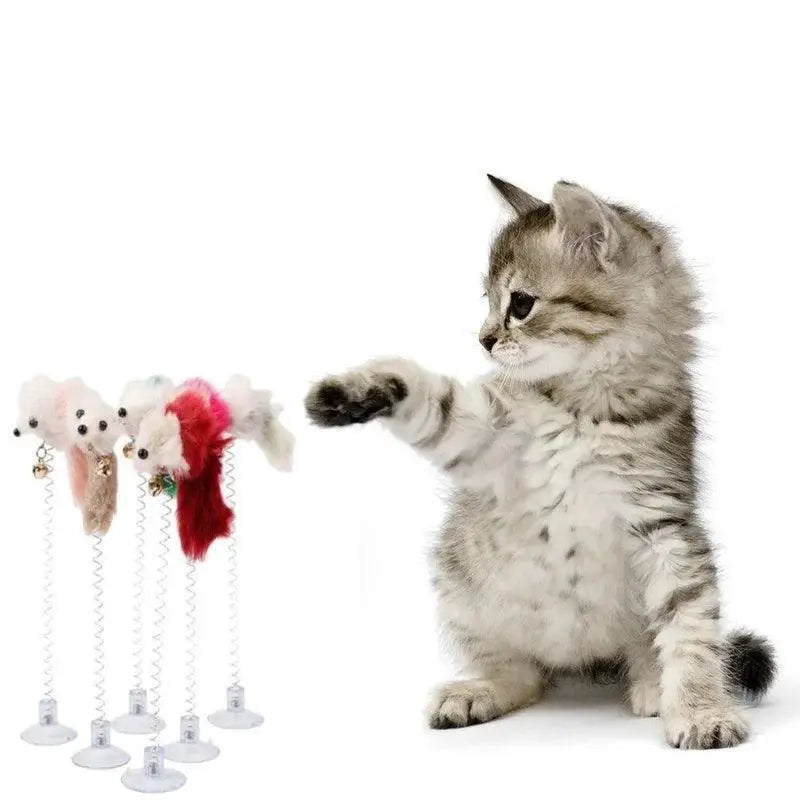 Interactive Feather Cat Toy Stick With Mini Bell Teaser