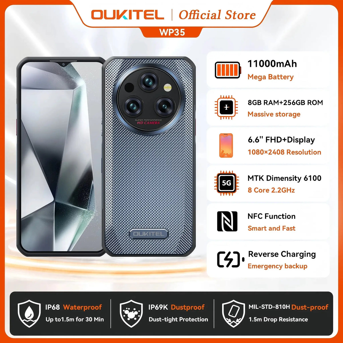 Rugged Smartphone With Big Battery — product view 7