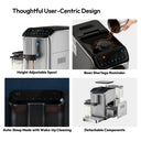 EUHOMY Fully Automatic Espresso Machine with Manual Milk Frother