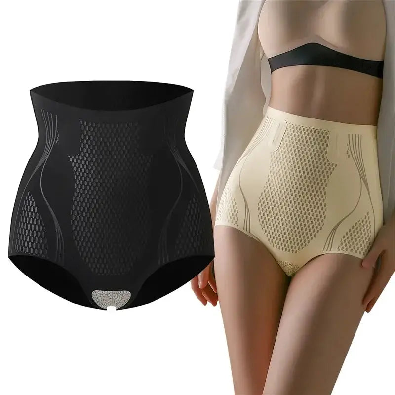 High Waisted Ice Silk Body Shaper Briefs For Comfort
