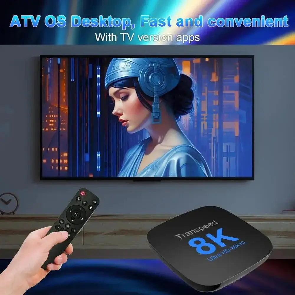 Transpeed Android TV Box Enhanced 8K Media Player Dual WiFi