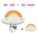 Kovict Silicone Beads Pacifier Clips Cartoon Animals Set