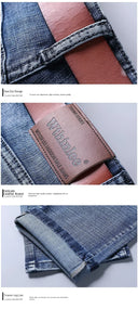 Straight Stretch Classic Blue Black Men's Jeans for Comfort