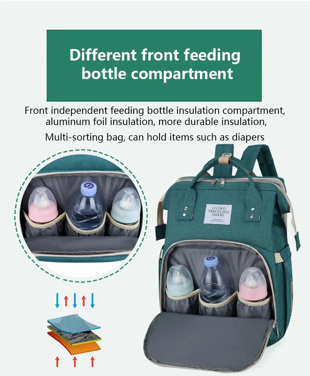 Diaper Backpack With Portable Crib Bed — product view 14