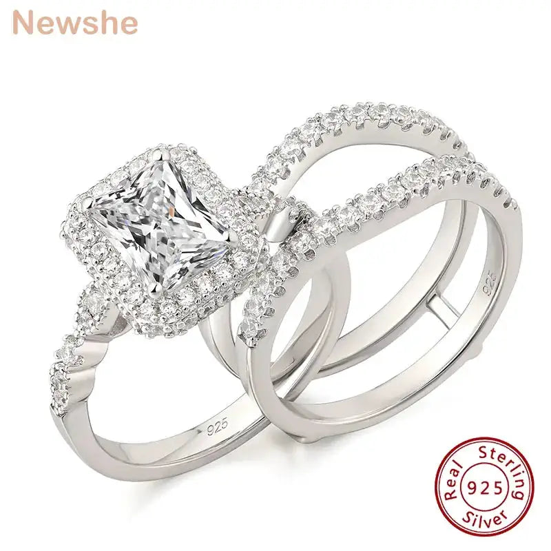 Moissanite Ring in Sterling Silver Newshe — product view 1