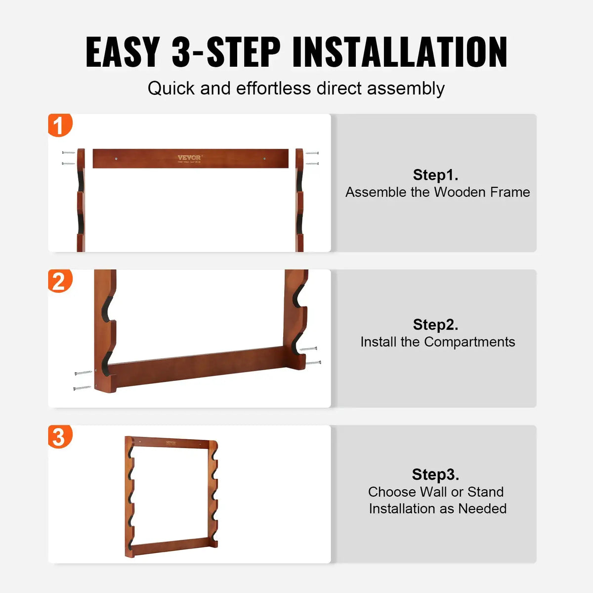SucceBuy Wood Gun Rack Wall Mount Guns — product view 5