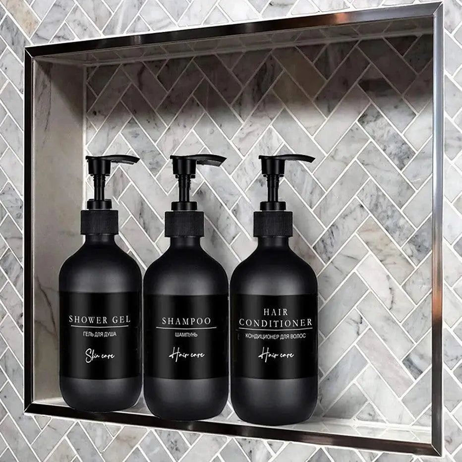 Modern Black Soap Dispenser 500ml Refillable Bath Accessory
