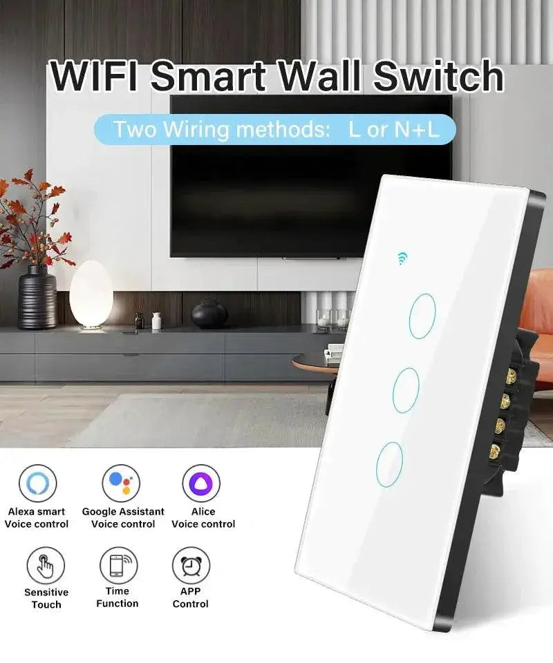 WiFi Smart Light Switch No Neutral 120 Touch Alexa