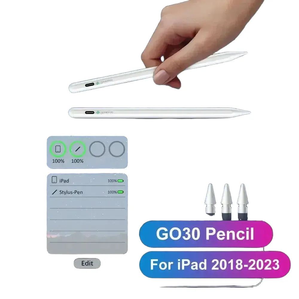 Stylus for iPad Artists with Tilt — white 3 tips