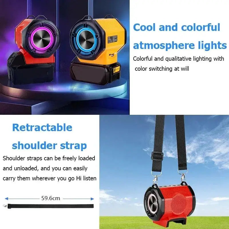 Dewalt Compatible Portable Bluetooth Speaker With Power Bank