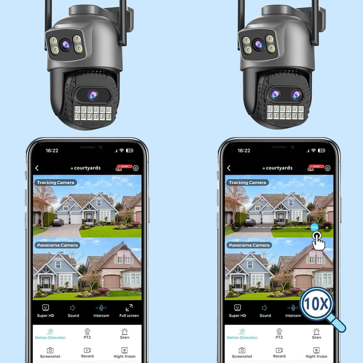 BESDER 15MP WiFi PTZ Outdoor Camera - Dual Screen, 10X Zoom, AI Human Detection - stepyours.com