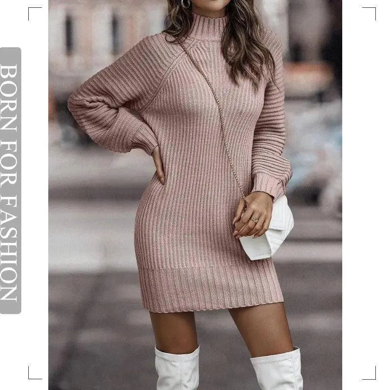 Vintage Winter Knit Dress Cozy Chic Sweater For Women