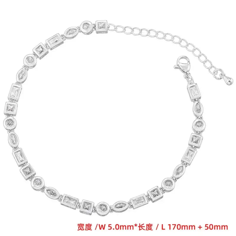 Zhukou Candy Necklace Women Cubic Zirconia Couples Jewelry