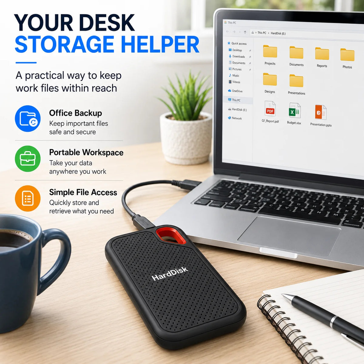 1TB Portable SSD 2TB External