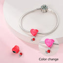 Sterling Silver Red Purple Heart